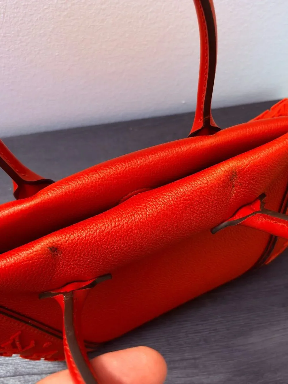 LOUIS VUITTON Veau Cachemire Tote W BB Handbag (RED)